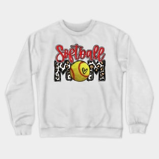 Softball Mom Leopard   Softball Mom Crewneck Sweatshirt